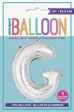Ballon de fête 14 po en aluminium lettre de A à Z argent
