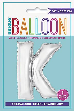 Ballon de fête 14 po en aluminium lettre de A à Z argent