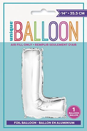Ballon de fête 14 po en aluminium lettre de A à Z argent
