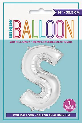 Ballon de fête 14 po en aluminium lettre de A à Z argent