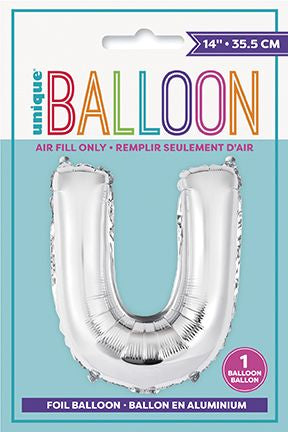 Ballon de fête 14 po en aluminium lettre de A à Z argent
