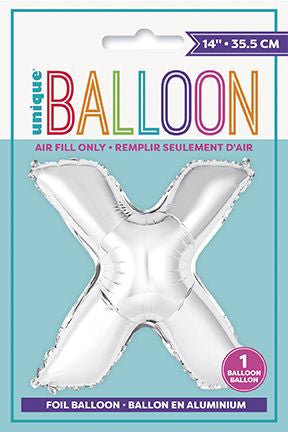Ballon de fête 14 po en aluminium lettre de A à Z argent