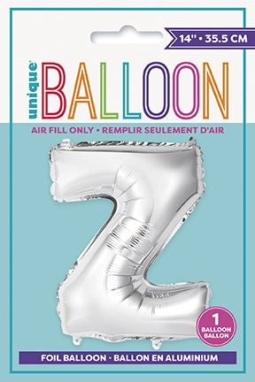Ballon de fête 14 po en aluminium lettre de A à Z argent