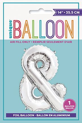 Ballon de fête 14 po en aluminium signe & argent