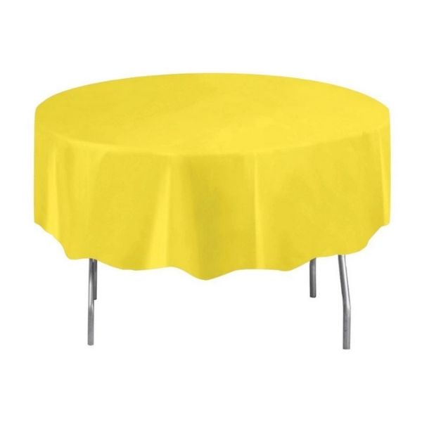 Nappe en plastique jetable ronde 84 po jaune
