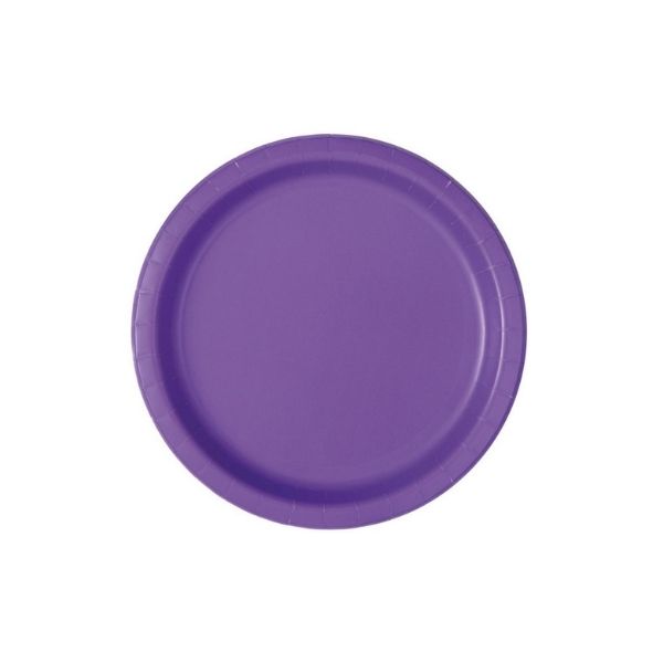 Assiette en carton ronde 9 po (paquet de 16) mauve