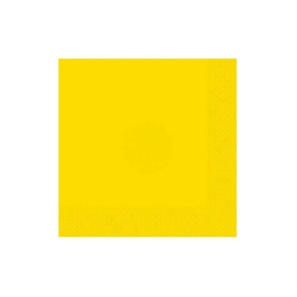 Serviette de table en papier (paquet de 20) jaune