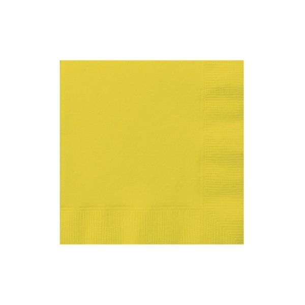 Serviette de table en papier (paquet de 50) jaune