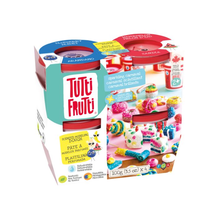 Pâte à modeler Tutti Frutti 4 pots scintillants