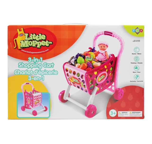 Little Moppet chariot d'épicerie 3 en 1 rose (3 ans et plus)