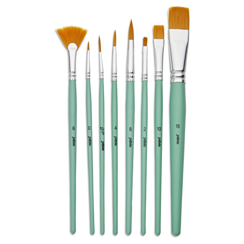 Pinceaux polyamide doré tout format Loisirs (paquet de 8)