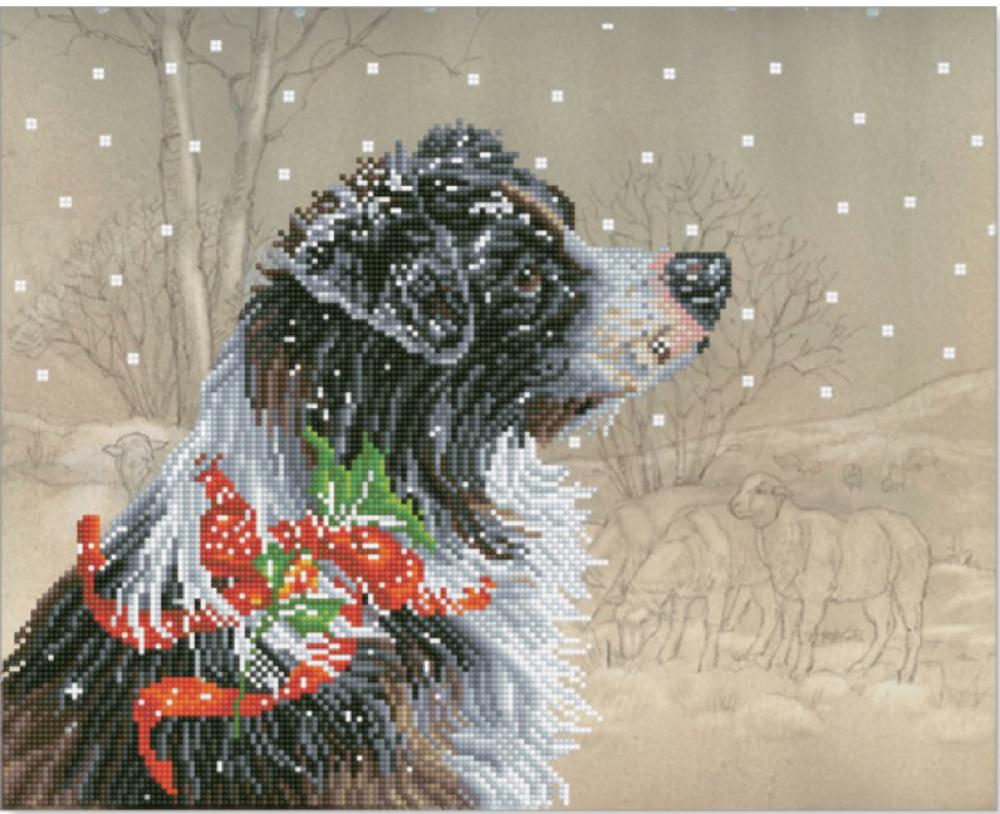 Broderie de diamant (Diamond Painting) chien de Noël