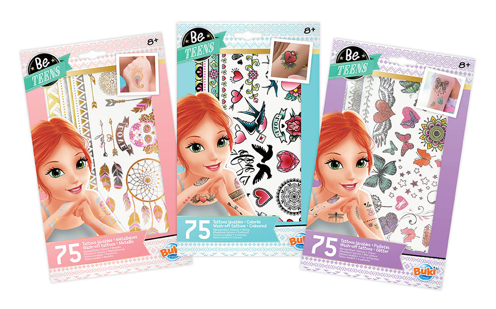 Tatouage lavable Buki Be Teens 75 morceaux