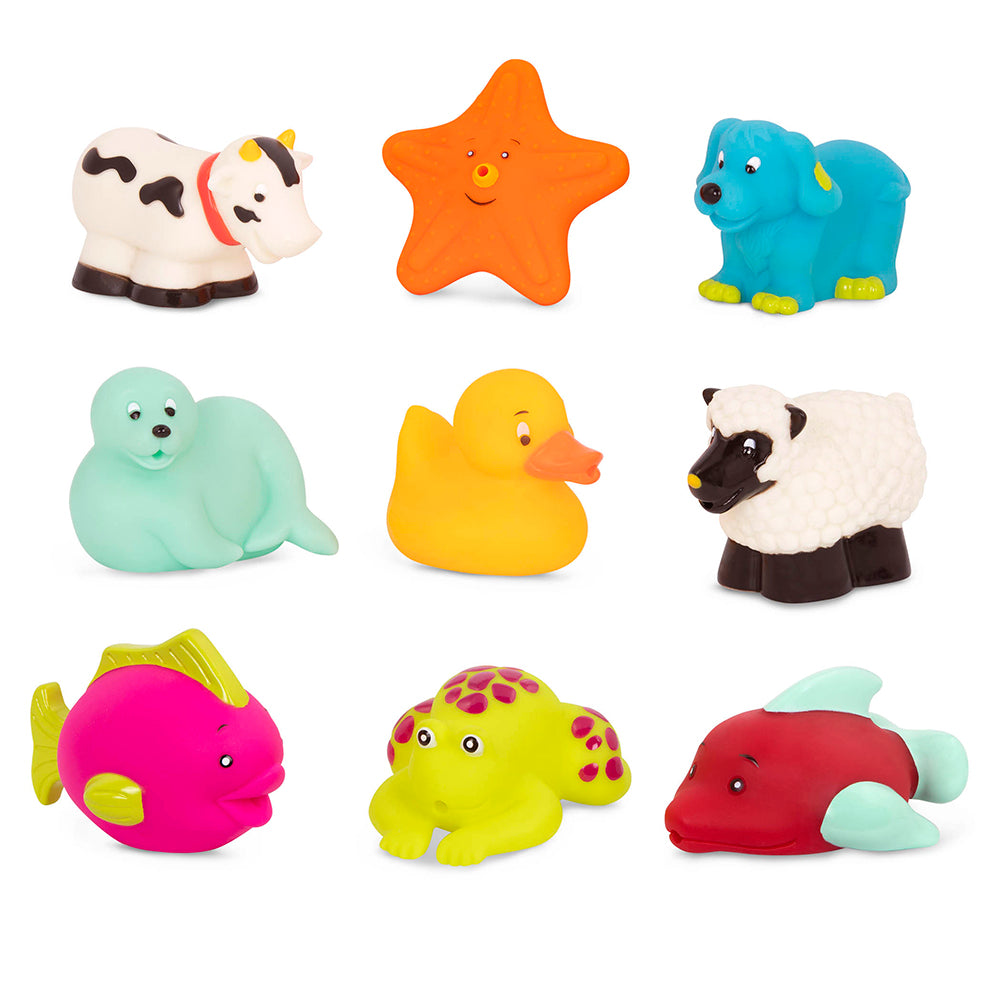 Amis de bain squish et splash 9 morceaux pour les 10 mois et plus