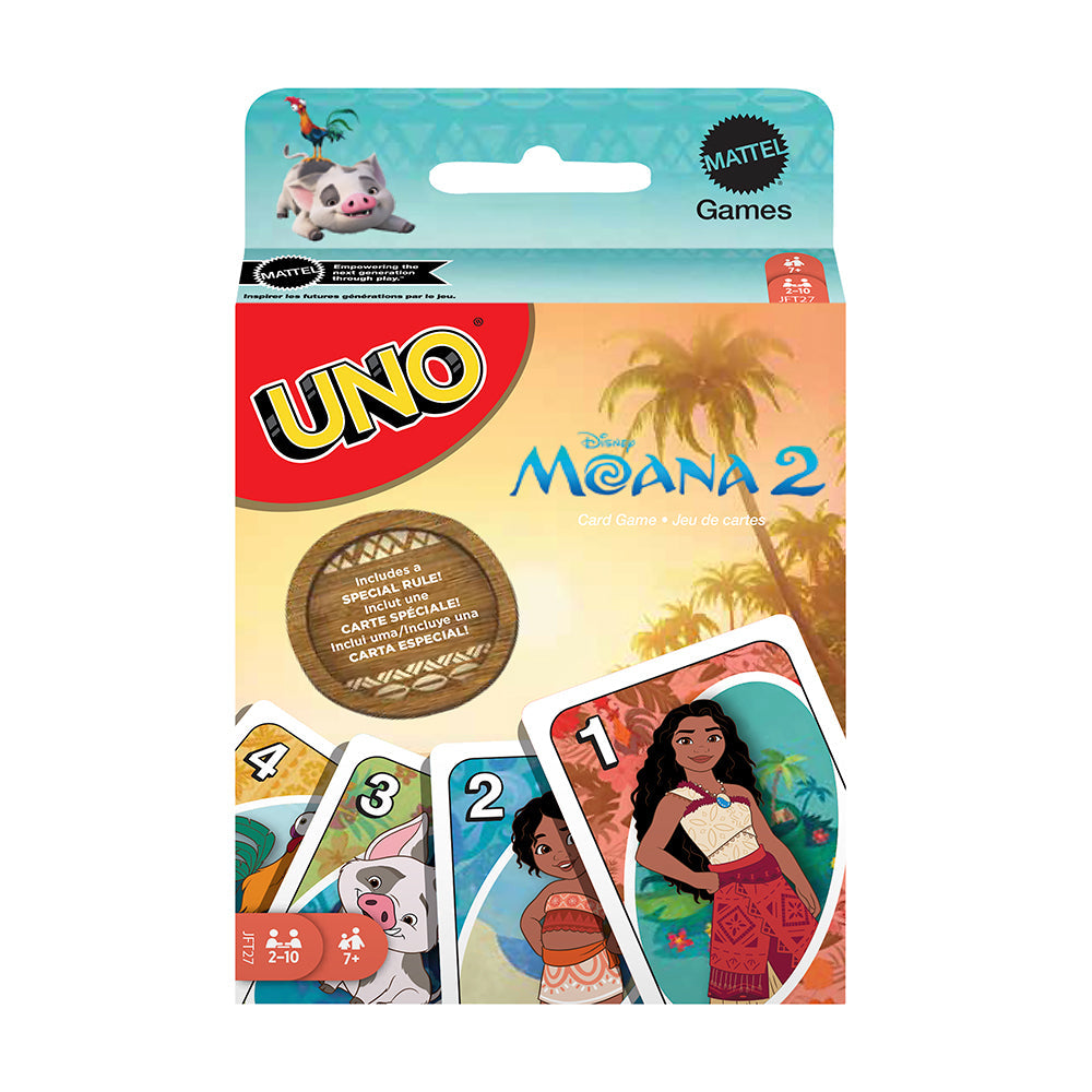 Jeu de cartes Uno Moana 2 (7 ans et plus, 2 à 10 joueurs)
