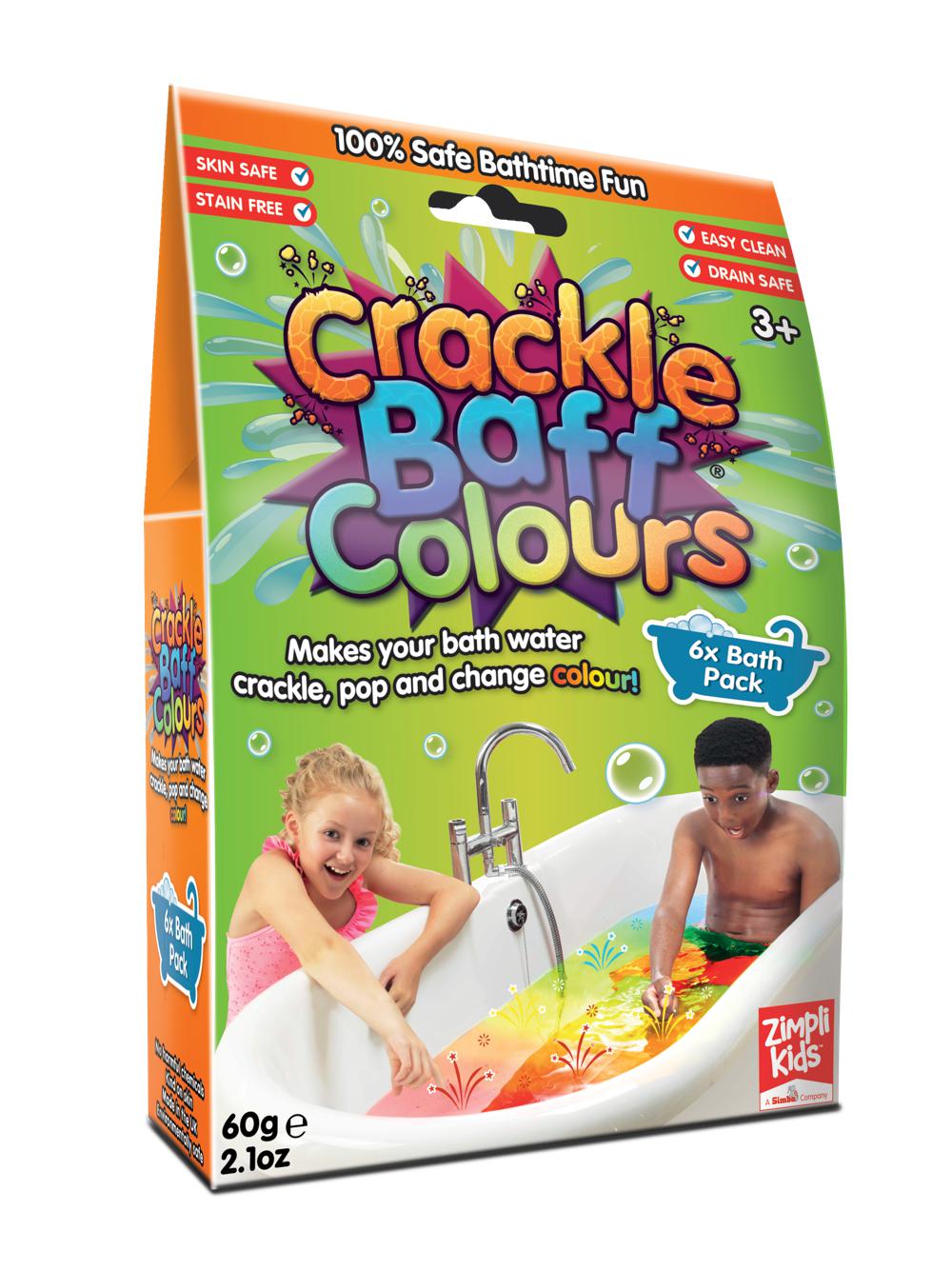 Bombe de bain Crackle Baff arc-en-ciel (paquet de 6)