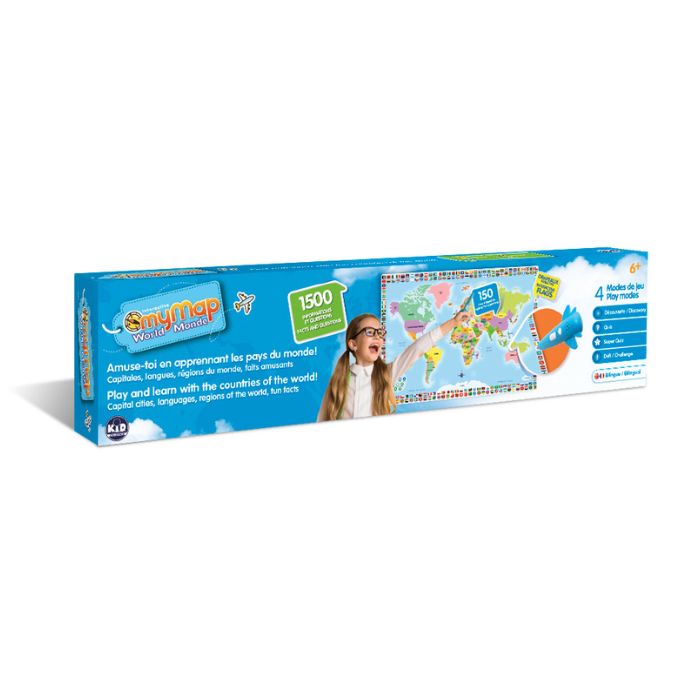 Carte du monde interactive bilingue (6 ans et +)
