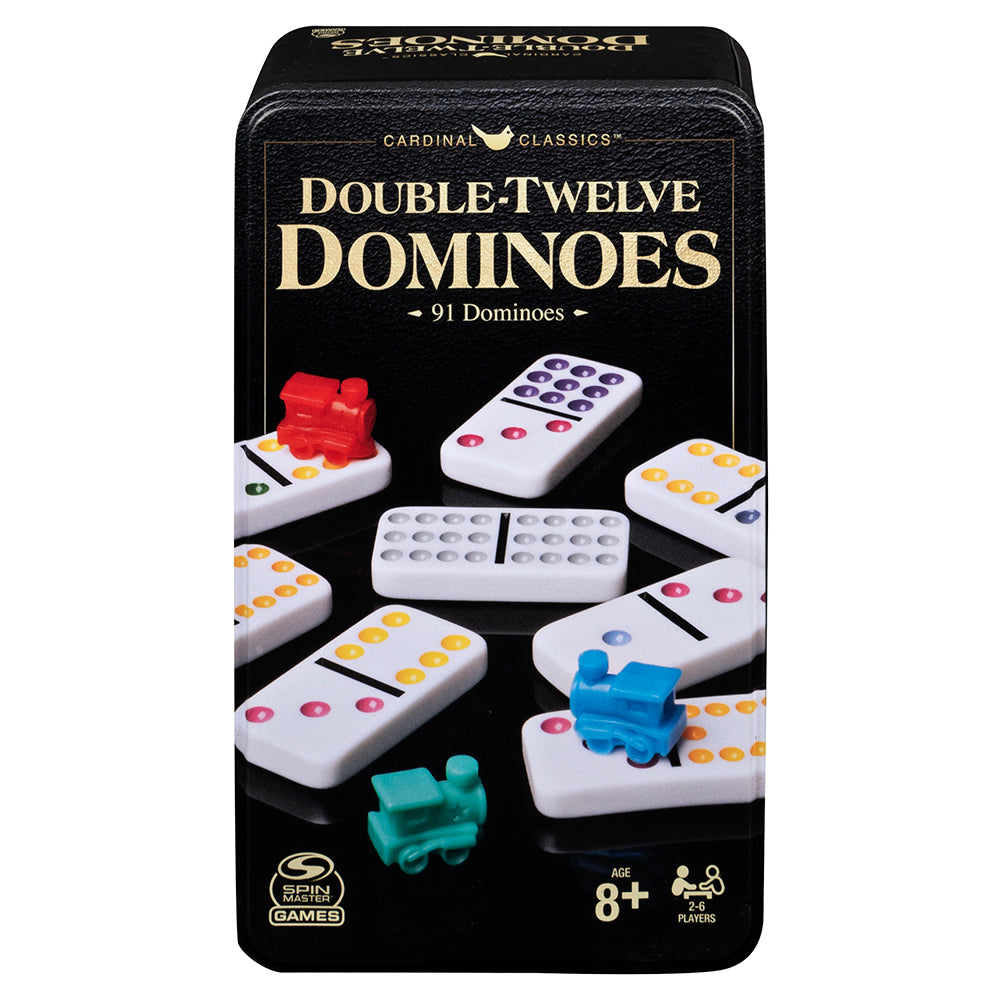 Jeu de dominos double 12, boîte de métal (8 ans et plus, 2 à 6 joueurs)