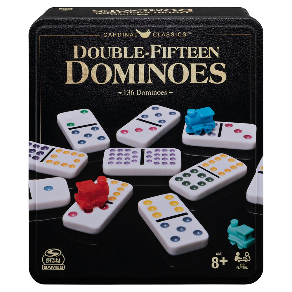 Jeu de dominos double 15, boîte de metal (8 ans et plus, 2 à 6 joueurs)