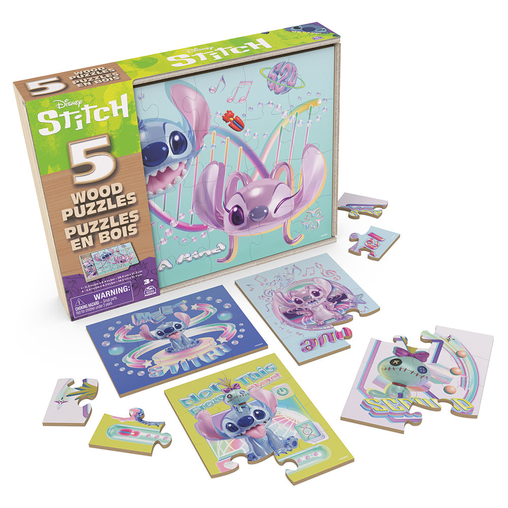 Casse-tête en bois 5 en 1 Stitch (3 ans et +)