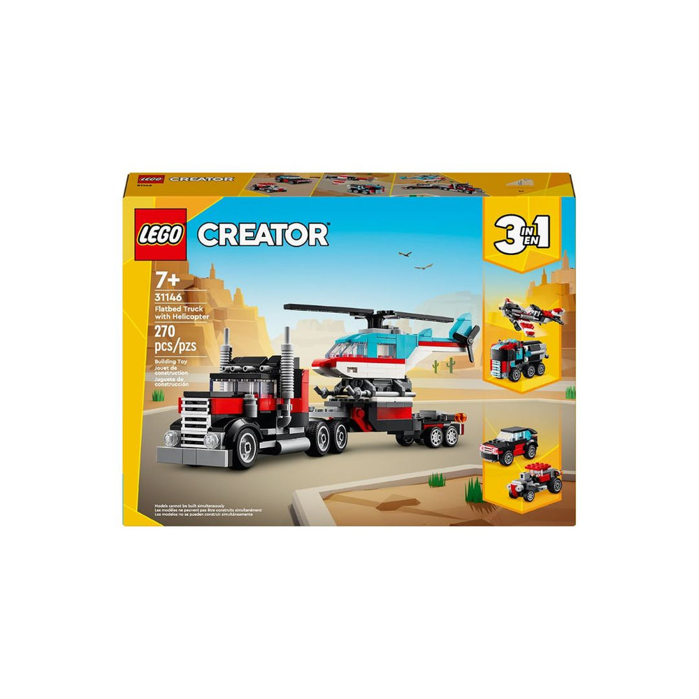LEGO Creator camion à plateau et hélicoptère (7 ans et +)