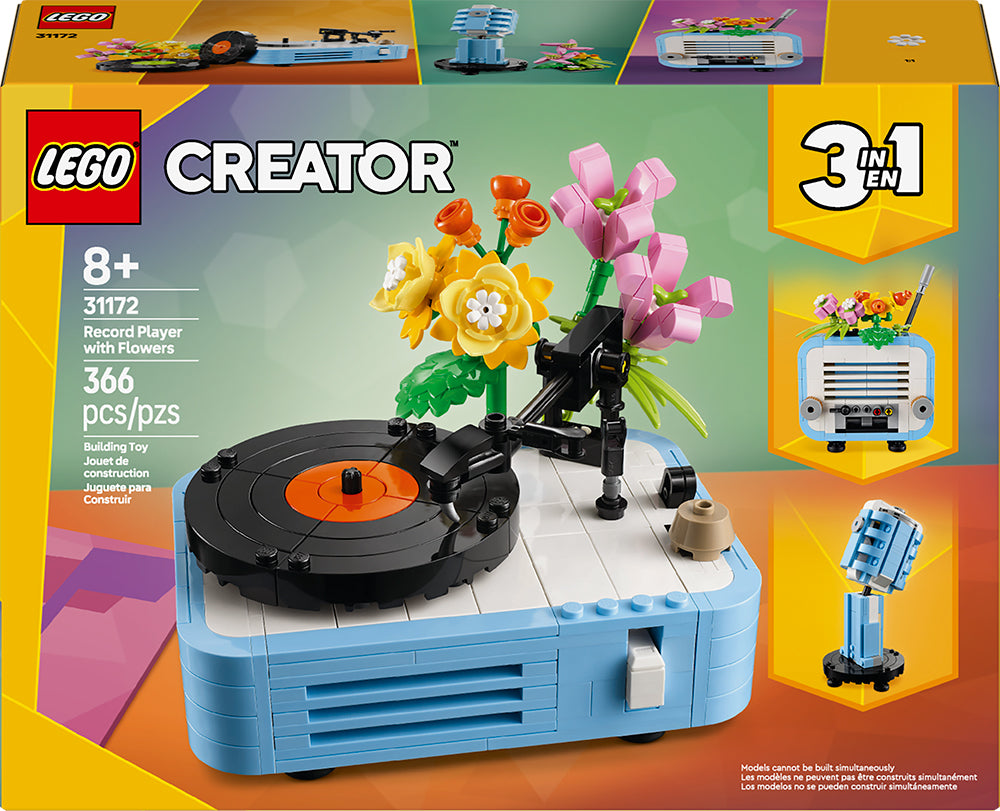 Lego Creator 3-en-1 tourne-disque avec des fleurs 366 morceaux (8 ans et plus)