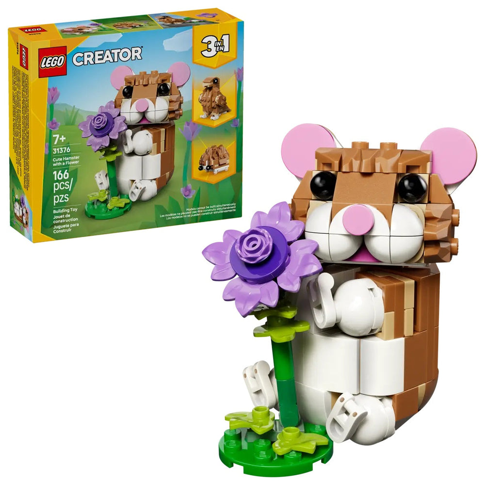 Lego Creator 3 en 1 le hamster mignon avec une fleur 166 morceaux (7 ans et plus)
