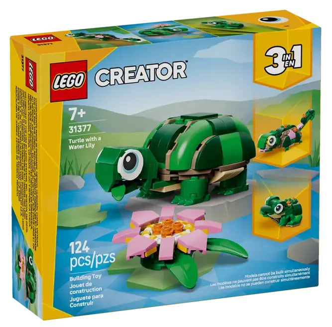 Lego Creator 3 en 1 la tortue avec un nénuphar 124 morceaux (7 ans et plus)