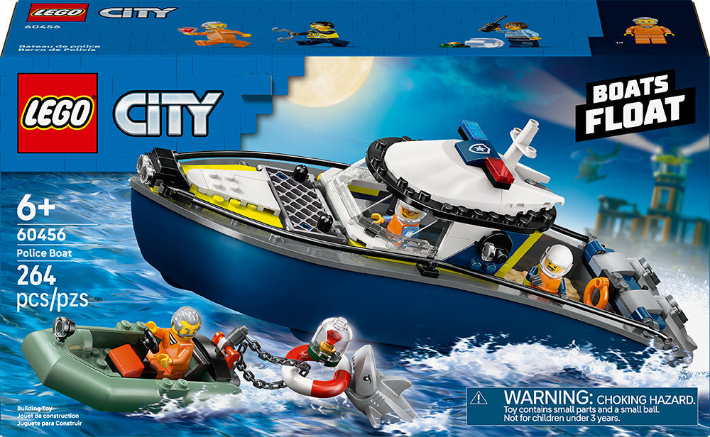 Lego City la poursuite de police en bateau 264 morceaux (6 ans et plus)