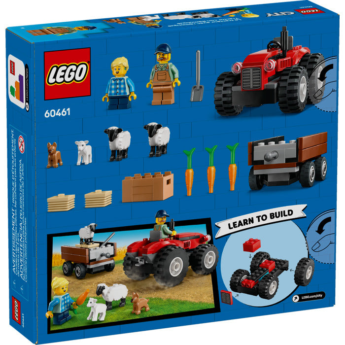 Lego City tracteur agricole rouge et remorque 116 morceaux (4 ans et plus)