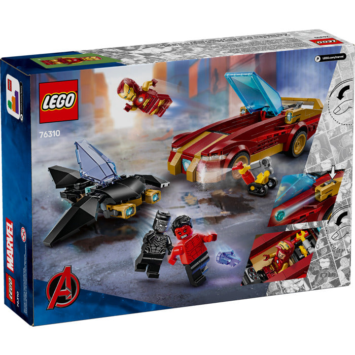 Lego Super Heroes Marvel voiture d'Iron Man et Black Panther 295 morceaux (7 ans et plus)