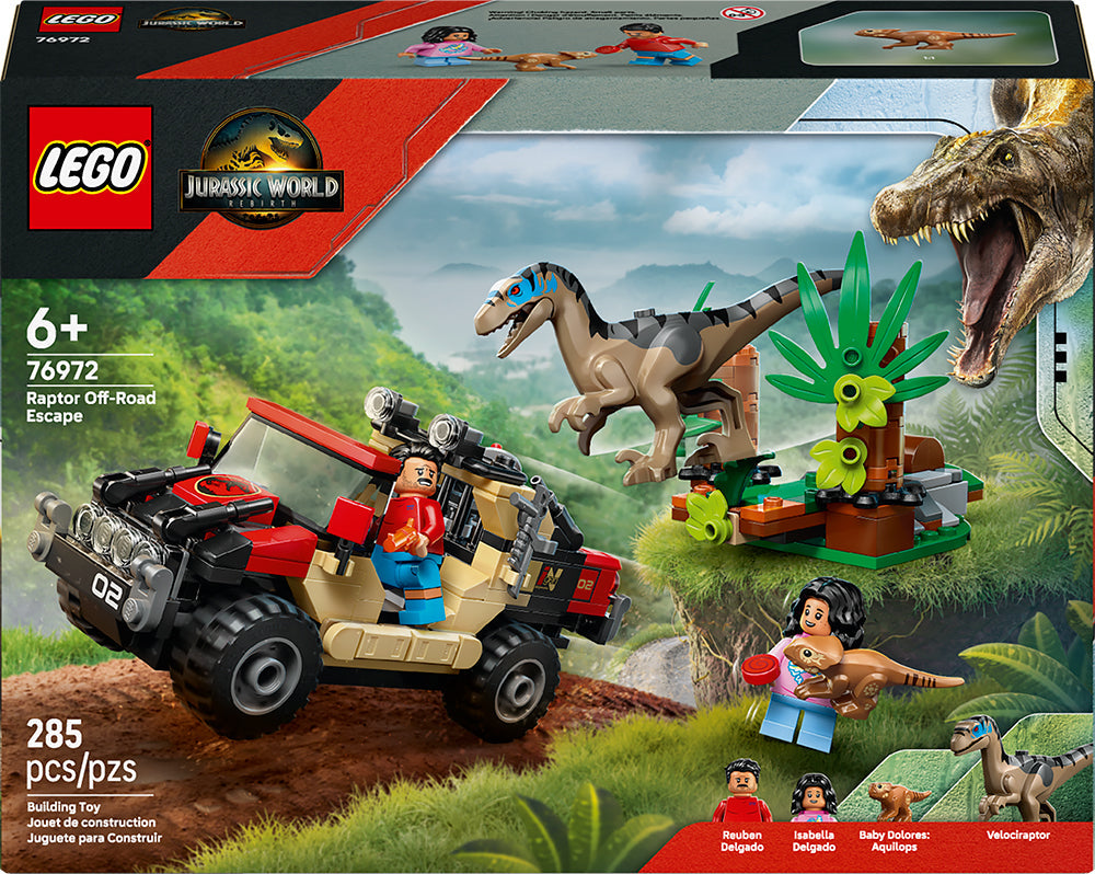 Lego Jurassic World évasion hors route du Raptor 285 morceaux (6 ans et plus)