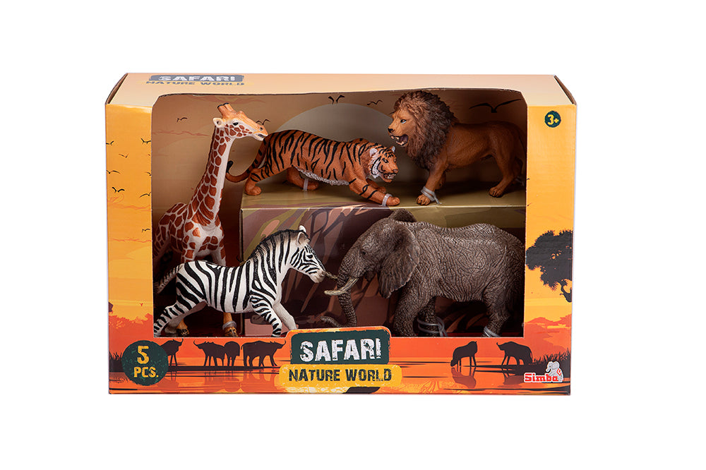 Ensemble de 5 animaux safari (3 ans et plus)