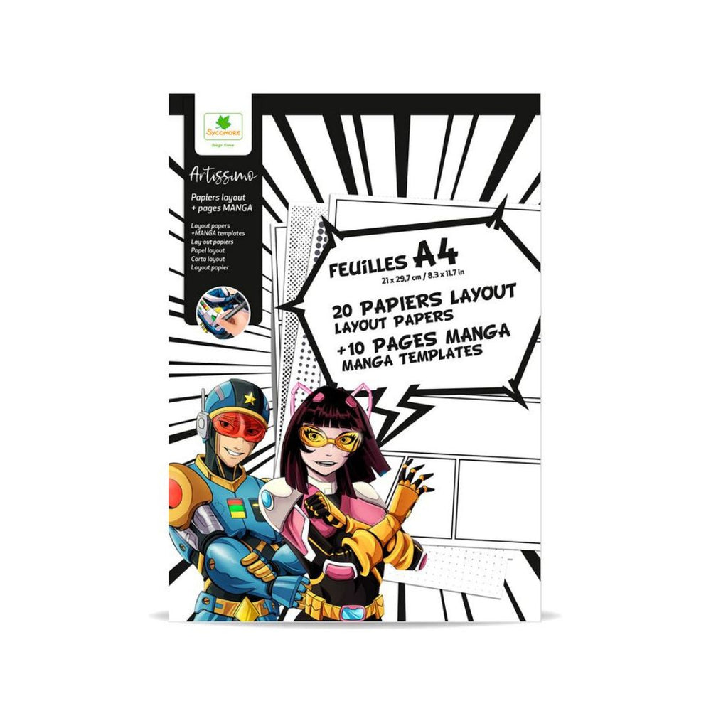 Ensemble de feuilles, papiers layout et templates Manga (10 ans et +)