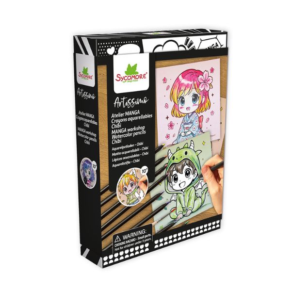 Ensemble de 8 crayons aquarelle Manga personnages