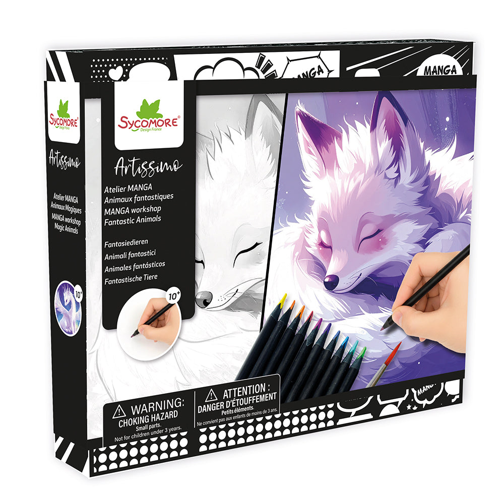 Ensemble de 10 crayons aquarelle Manga animaux