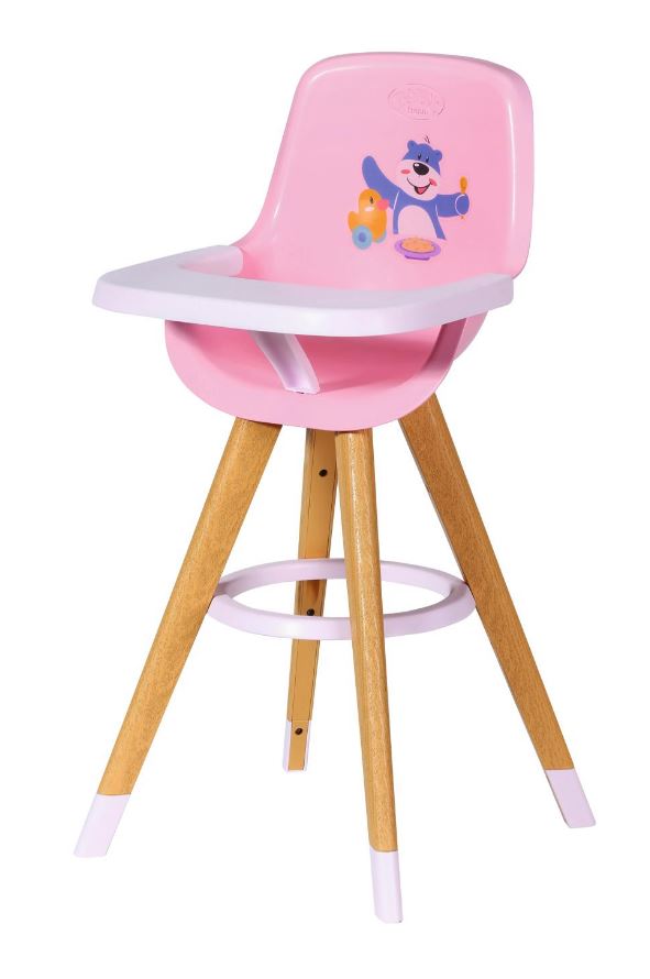 Chaise haute rose pour poupée (3 ans et plus)