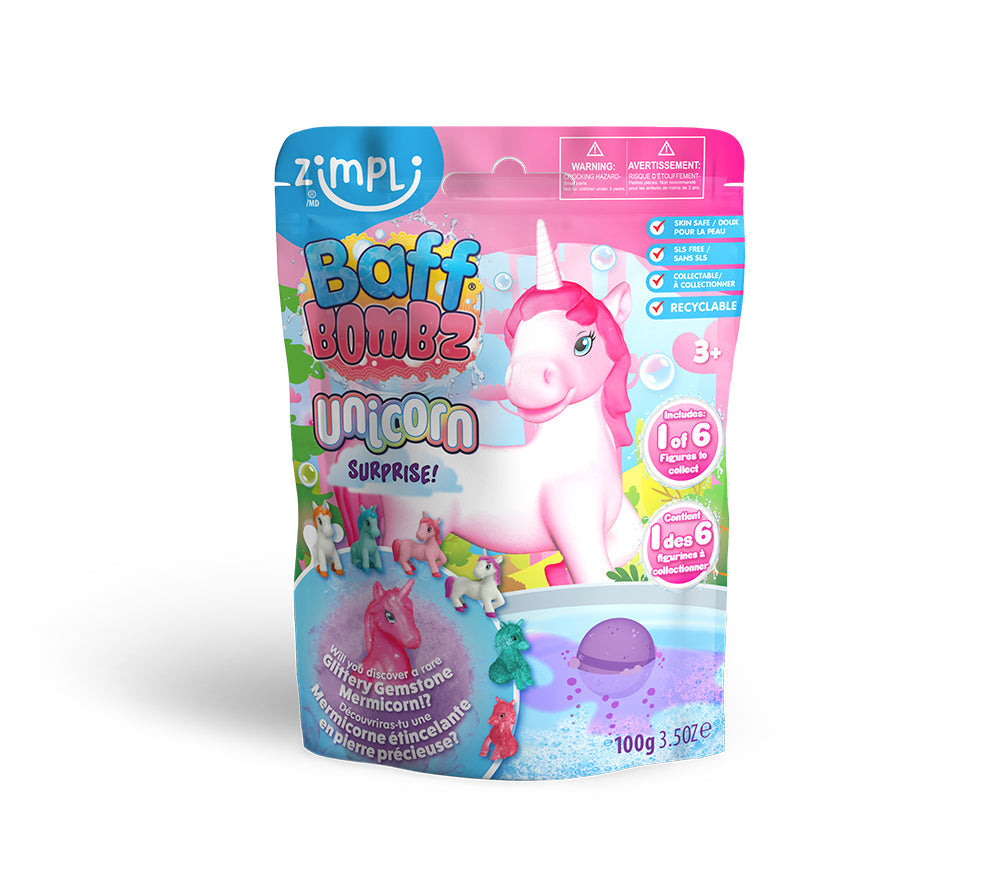 Bombe de bain Baff Bombz Licorne surprise 100 g (3 ans et plus)