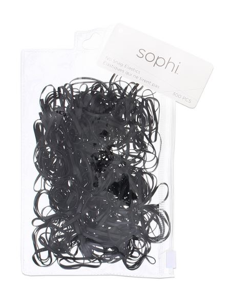 Élastique à cheveux en caoutchouc noir (paquet de 300)