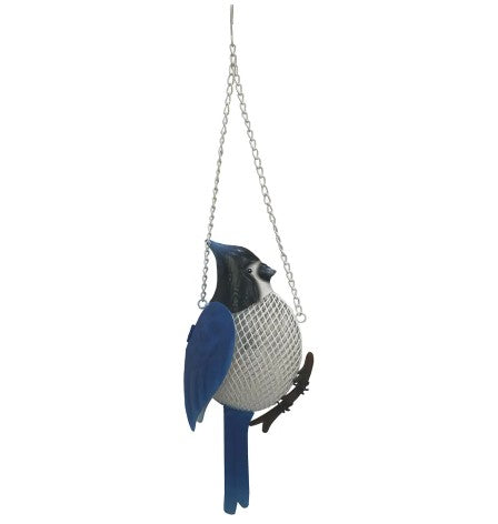 Mangeoire à oiseaux en métal 6,5 po x 4 po x 15 po geai bleu