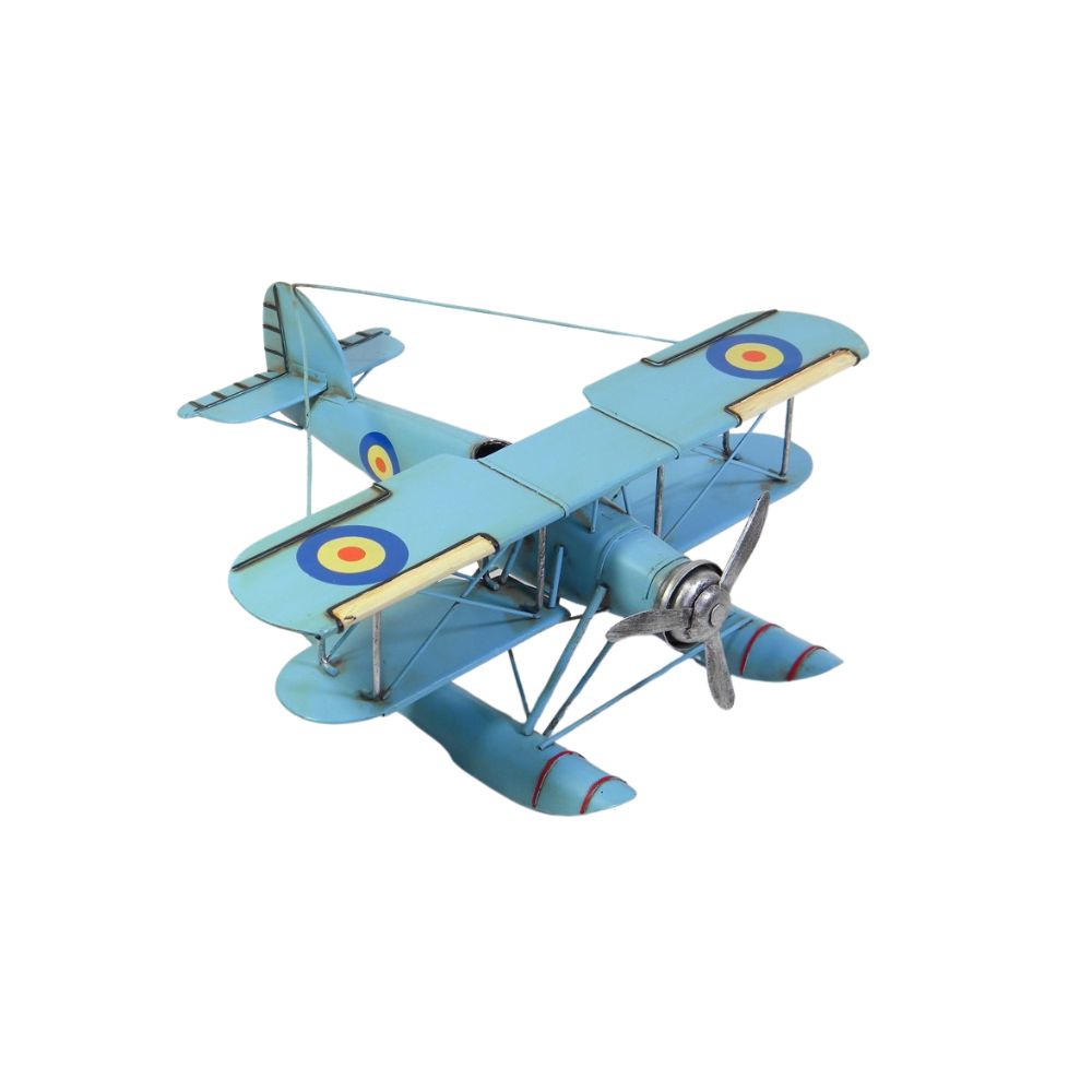 Hydravion 12 po x 11 po x 4 po en métal bleu