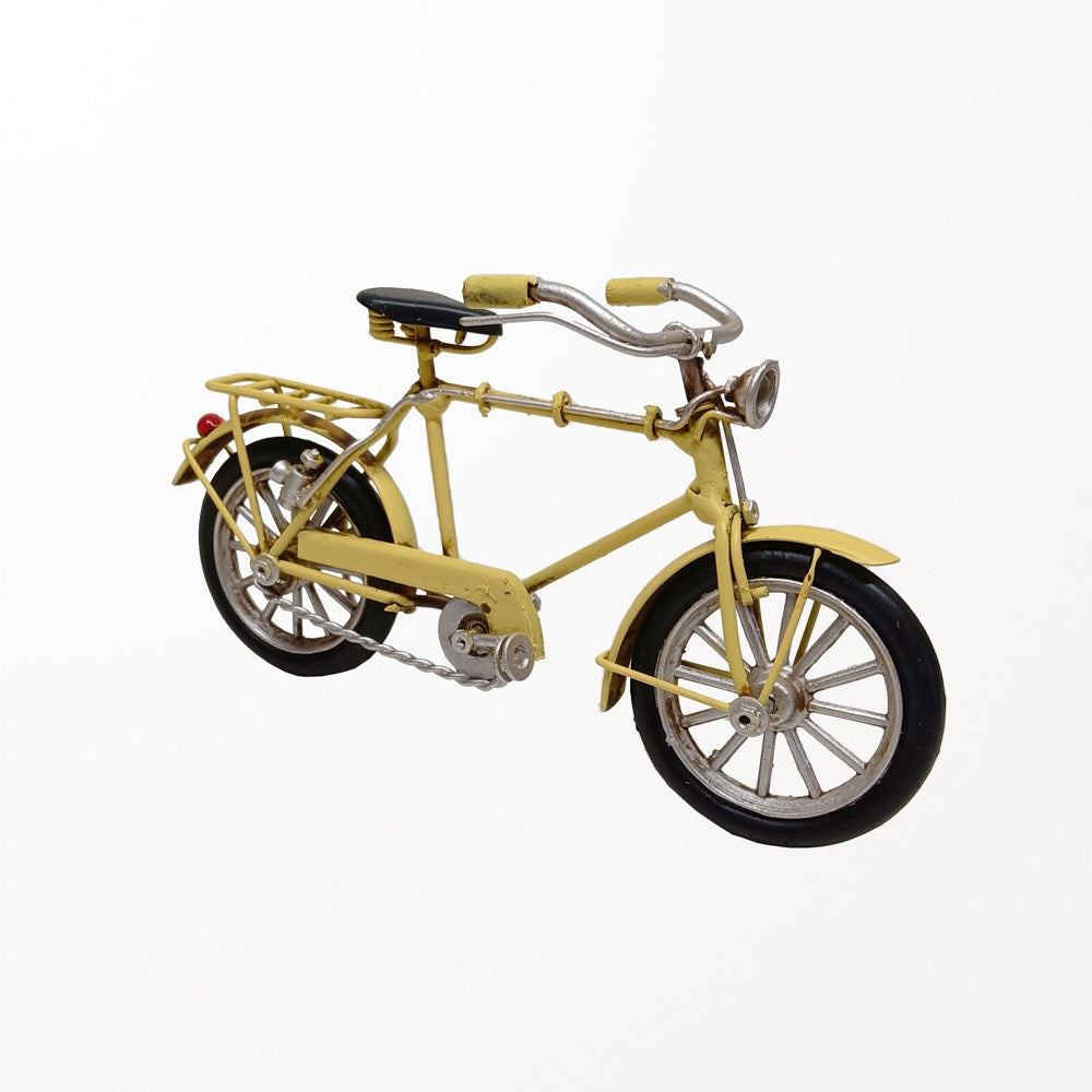 Vélo en métal 6 po x 4 po x 2 po vintage jaune