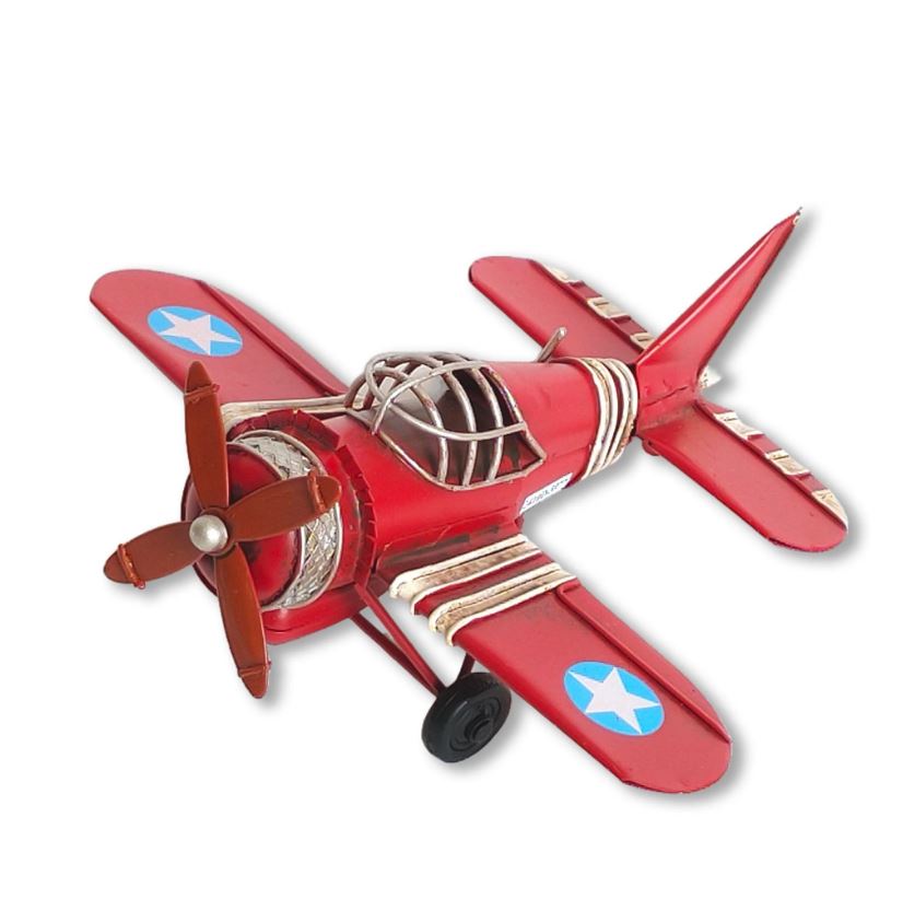 Avion en métal 6 po x 7 po x 3 po