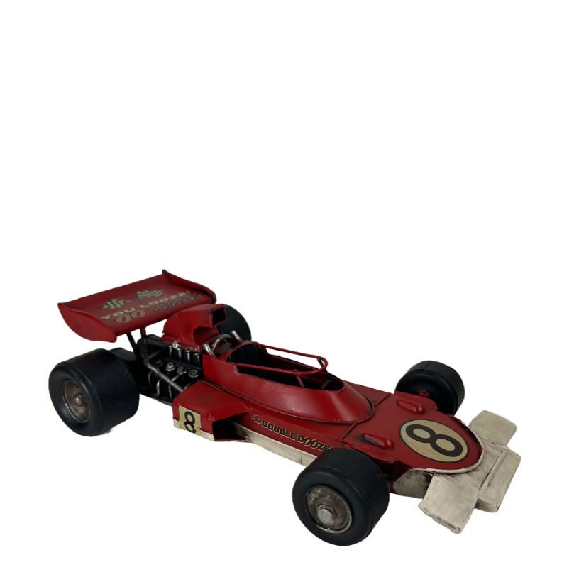 Auto de course F1 vintage 11 po x 6 po x 3 po rouge