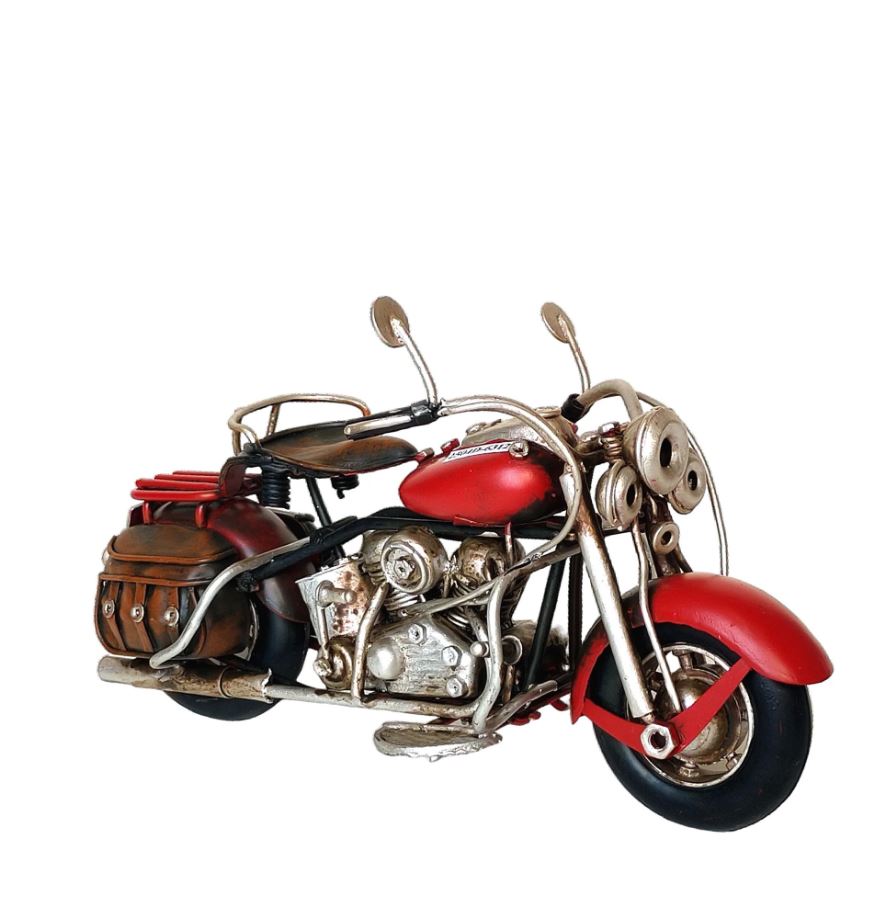 Moto en métal 7,5 po x 3 po x 4 po rouge