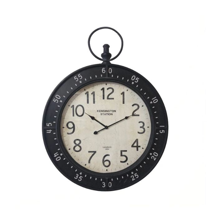 Horloge murale 23 po x 2 po x 31 po chronomètre noir