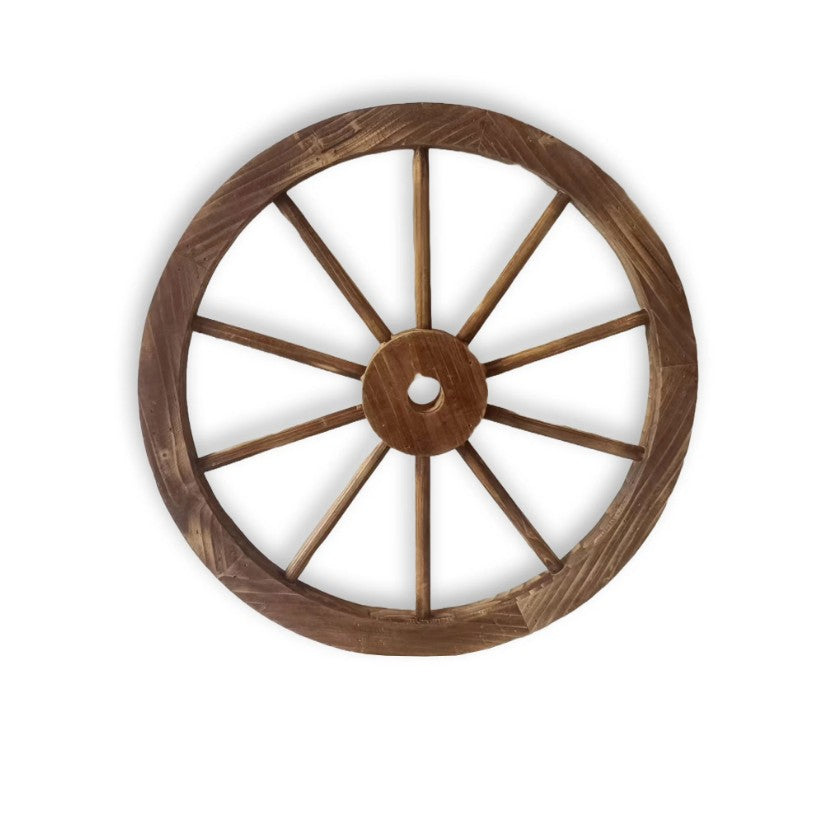 Roue de chariot décorative en bois 20 po