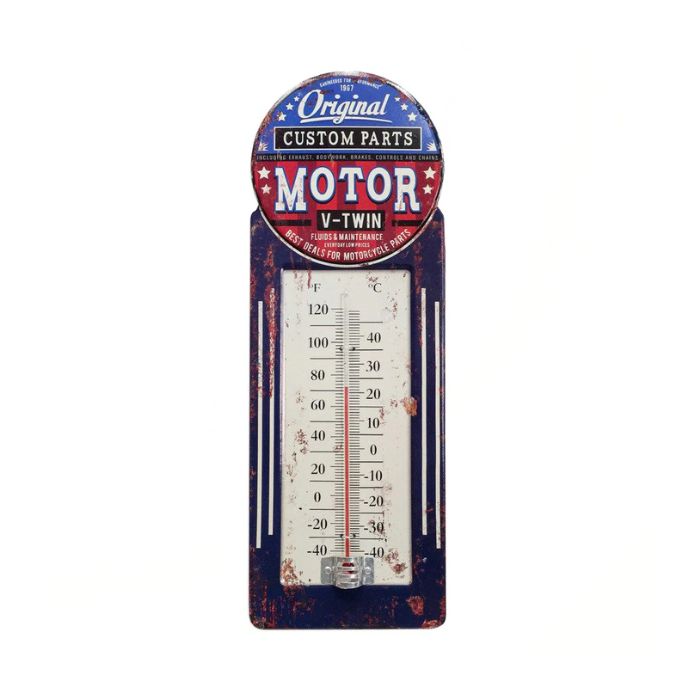 Thermomètre pompe à essence Motor bleu et rouge