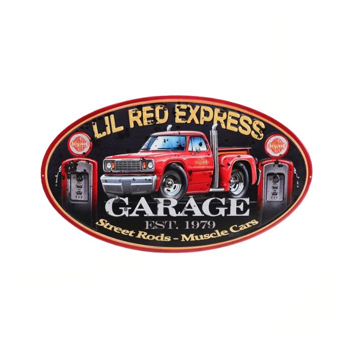 Plaque murale 20 po x 2 po x 12 po camion rouge "Garage"