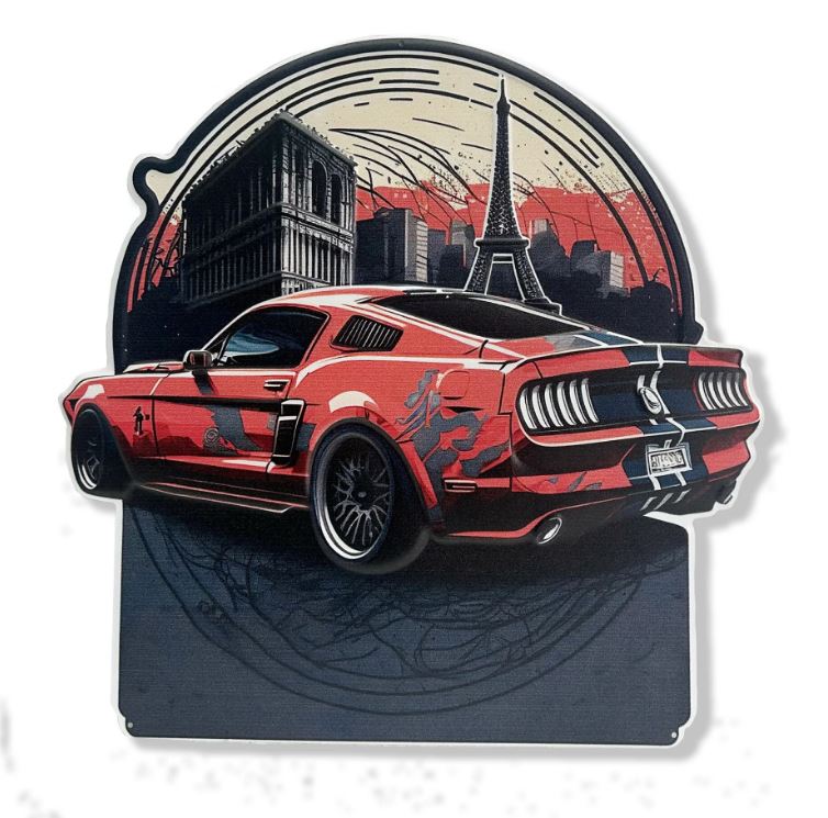 Plaque métal 16 po x 16 po mustang rouge à Paris
